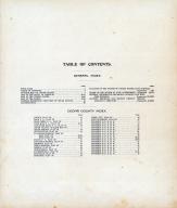Table of Contents, Cedar County 1908